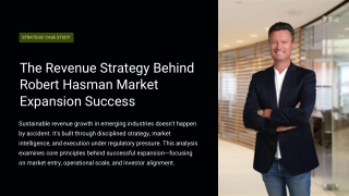 Robert Hasman on Revenue Strategy and Expansion