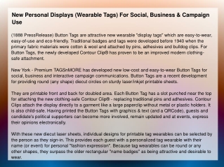 New Personal Displays (Wearable Tags) For Social