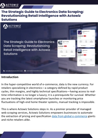 E-commerce Data Scraping for Electronics -  Actowiz Solutions Guide