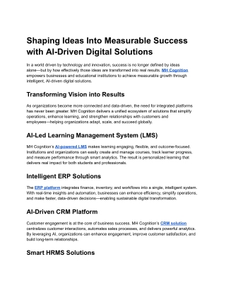 Shaping Ideas Into Measurable Success with AI-Driven Digital Solutions