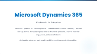 Key Benefits of Microsoft Dynamics 365 for Enterprises