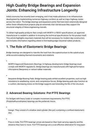 Ameenji Elastomeric bridge bearing manufacturers in India