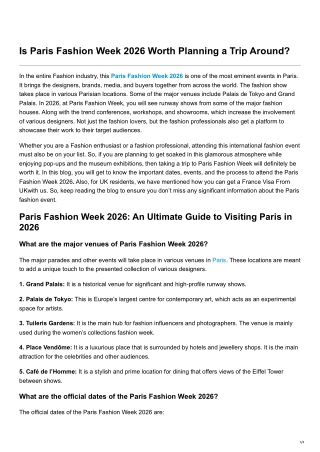 Is Paris Fashion Week 2026 Worth Planning a Trip Around