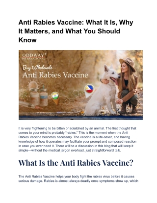 Anti Rabies Vaccine: What It Is, Why It Matters, and What You Should Know