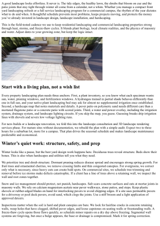 Landscape Maintenance Schedule: Seasonal Tasks That Matter