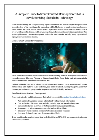 A Guide to Smart Contract Development | Blockchain Technology