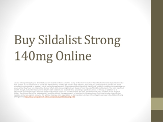 Buy Sildalist Strong 140mg Online