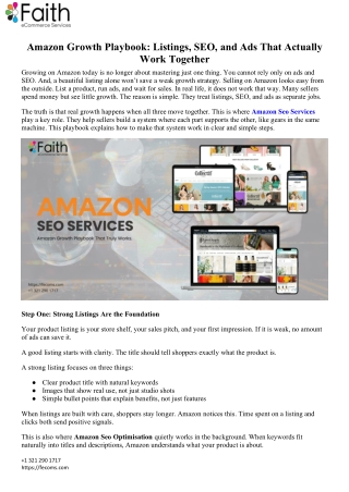 Amazon Growth Playbook Listings, SEO, and Ads That Actually Work Together