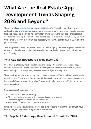What Are the Real Estate App Development Trends Shaping 2026 and Beyond