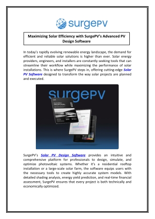 Smart Solar PV Design Software for Precise Project Planning