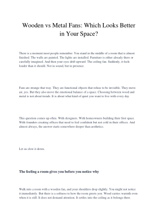 Wooden vs Metal Fans_ Which Looks Better in Your Space_