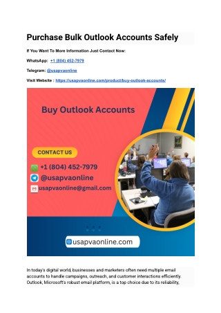 Purchase Bulk Outlook Accounts Safely