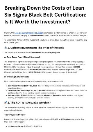 Breaking Down the Costs of Lean Six Sigma Black Belt Certification: Is It Worth