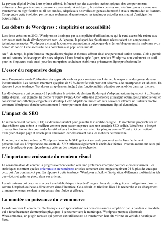 Evolution des tendances digitales et impact sur les sites crées via Wordpress.