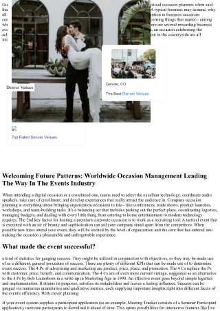 Best Overview To Intending An Effective Business Occasion Phase