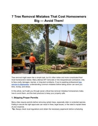 7 Tree Removal Mistakes Homeowners Must Avoid Today