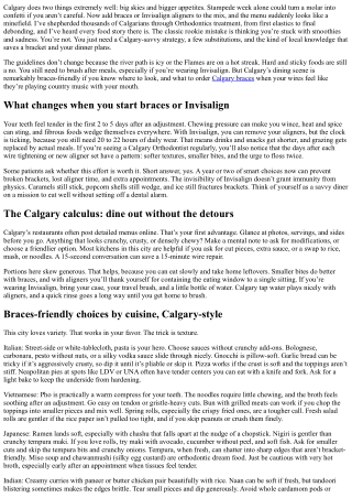 Braces-Friendly Dining in Calgary: Orthodontist’s Recommendations