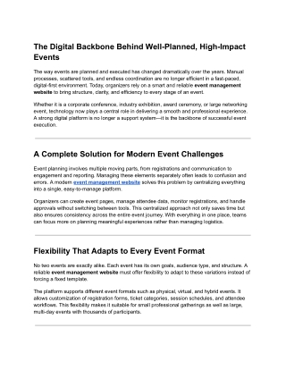 The Digital Backbone Behind Well-Planned, High-Impact Events