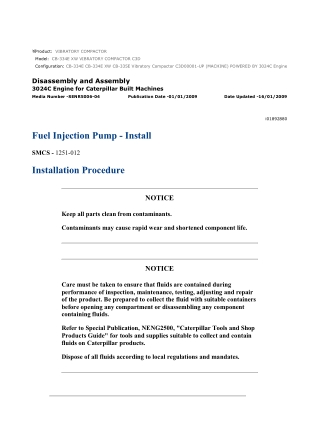 Caterpillar Cat CB-334E CB-334E XW Vibratory Compactor (Prefix C3D) Service Repair Manual Instant Download (C3D00001 and