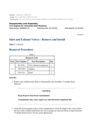 Caterpillar Cat CS44 CP44 Vibratory Soil Compactor (Prefix M4S) Service Repair Manual Instant Download (M4S00001 and up)