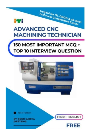 Advanced CNC Machining Technician Question Paper MCQ Book