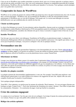 Créer un site en WordPress : astuces et conseils