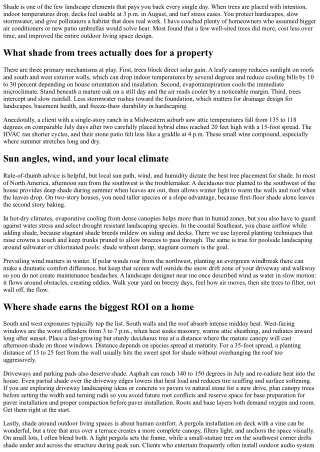 Tree Placement for Shade: Cooler Homes and Happier Yards