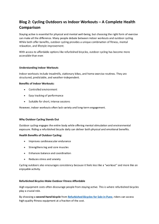 Cycling Outdoors vs Indoor Workouts – A Complete Health Comparison