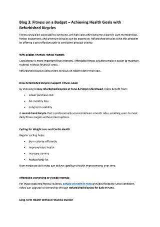 Fitness on a Budget – Achieving Health Goals with Refurbished Bicycles