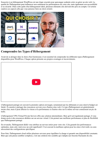 Les Éléments Clés à Vérifier avant de Souscrire à un Hébergement Wordpress !