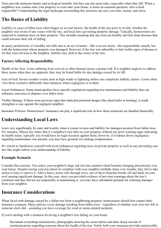 If a Neighbor's Tree Falls on Your House, Who is Responsible Legally?