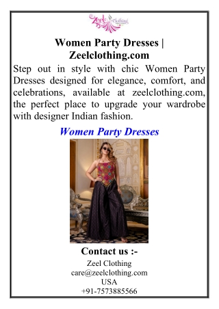 Women Party Dresses | Zeelclothing.com