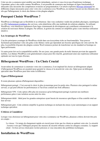 Votre Guide Pratique Pour Créer Un Site E-commerce Avec Wordpress!