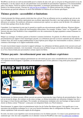 Les différences entre les versions gratuites et payantes de thèmes WordPress