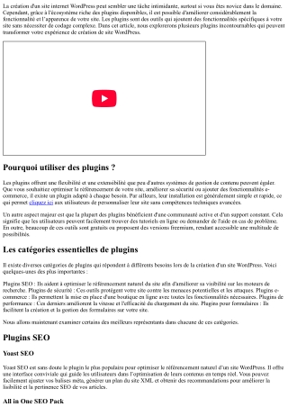Les plugins indispensables pour votre création de site WordPress