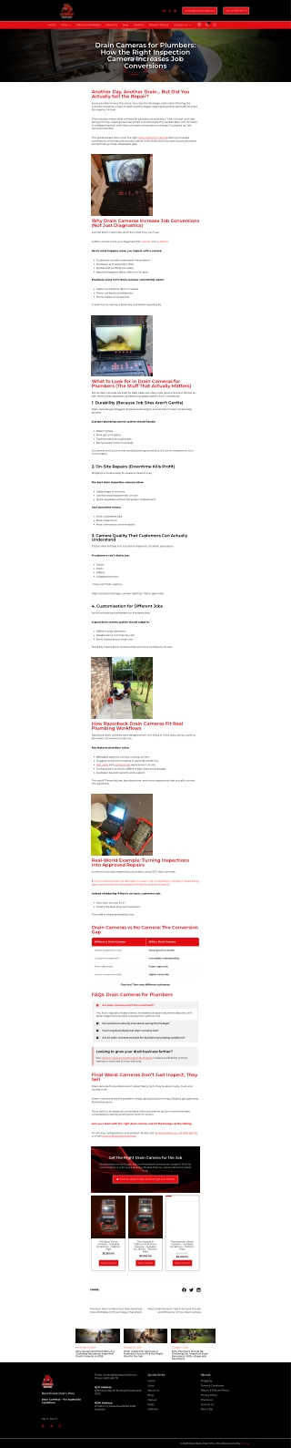 Drain Cameras for Plumbers: How the Right Inspection Camera Increases Job Conver