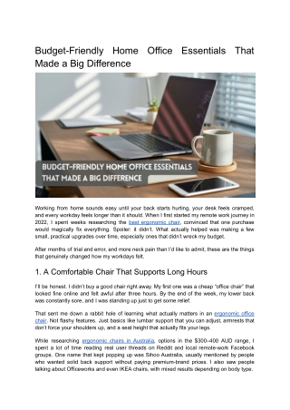 Budget-Friendly Home Office Essentials That Made a Big Difference