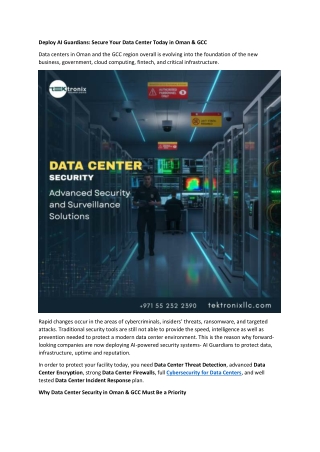 Deploy AI Guardians - Secure Your Data Center Today in Oman & GCC