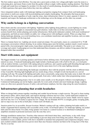 Outdoor Audio System Integration with Landscape Lighting