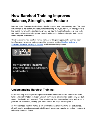 How Barefoot Training Improves Balance, Strength, and Posture
