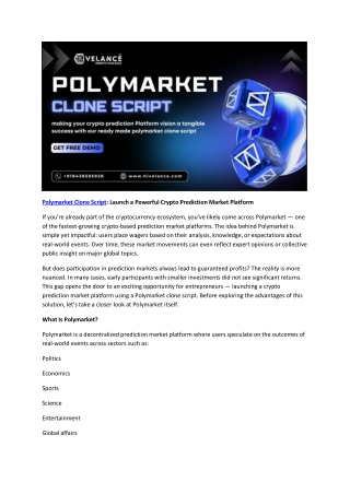 How a Polymarket Clone Script Powers Your Prediction Market Venture From Code to