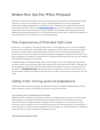 E - Broken Bow Spa Day When Pregnant
