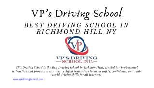 Best Driving school in Richmond Hill - VP’s Driving School