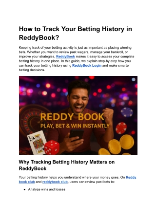 How to Track Your Betting History in ReddyBook