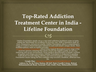 Comprehensive Addiction Recovery Programs - Lifeline Foundation India
