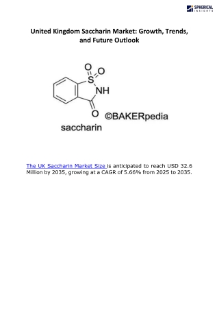 United Kingdom Saccharin Market B