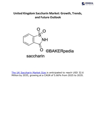 United Kingdom Saccharin Market B