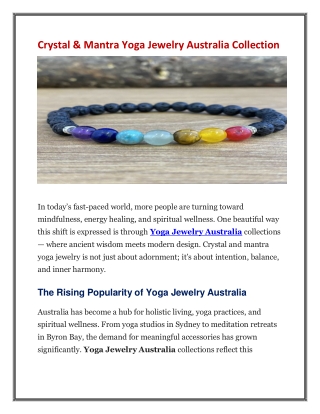 Crystal & Mantra Yoga Jewelry Australia Collection
