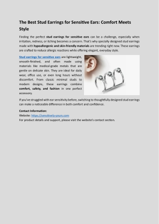 The Best Stud Earrings for Sensitive Ears