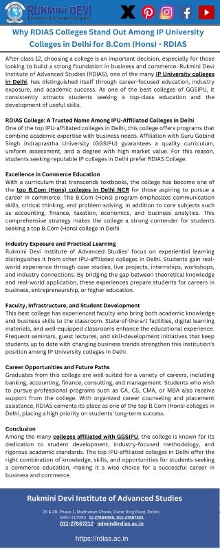 Why is RDIAS one of The Top MBA Colleges in Delhi for Career-Motivated Students